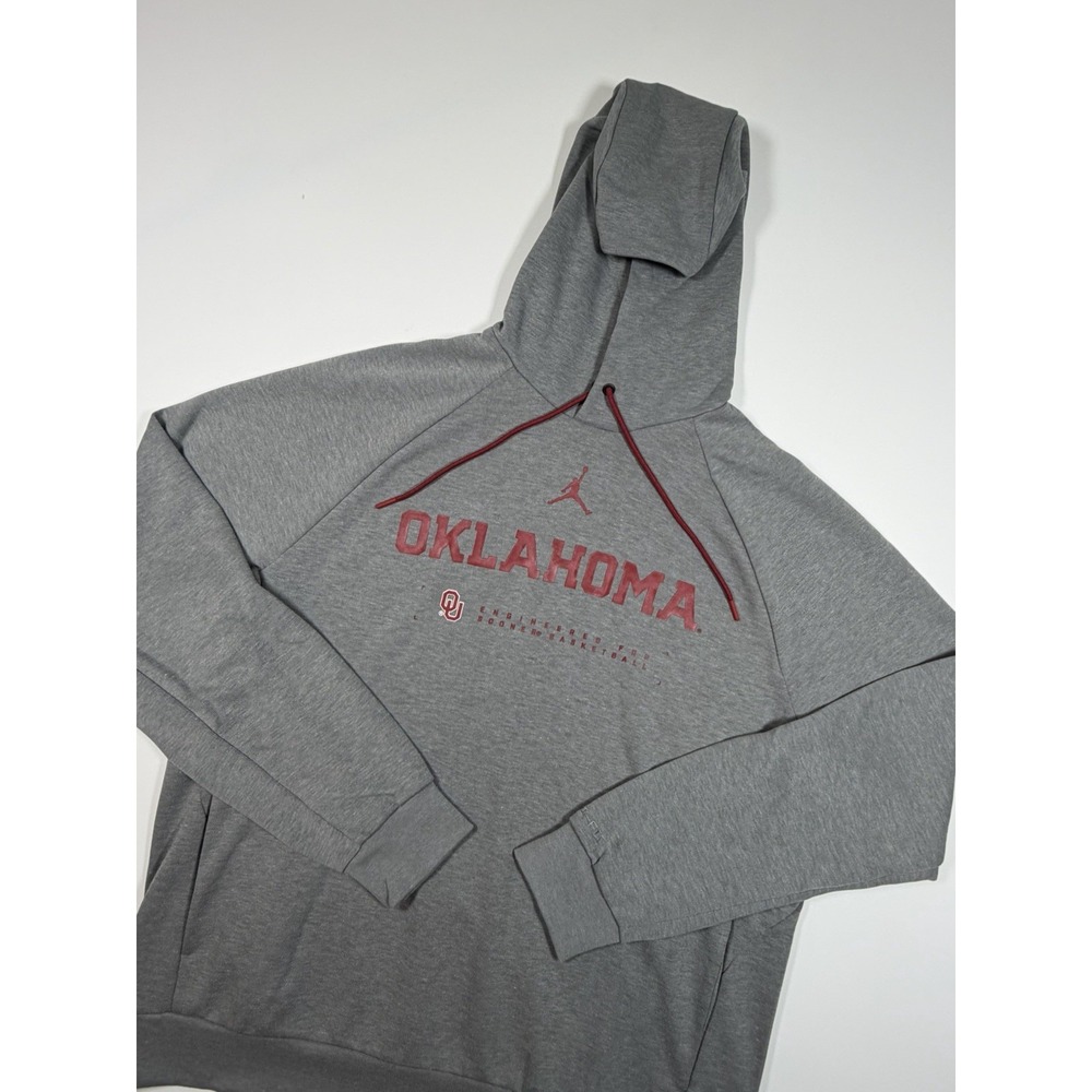 Nike Jordan Oklahoma Sooners Basketball Grey Hoodie Men's Size Large NWT